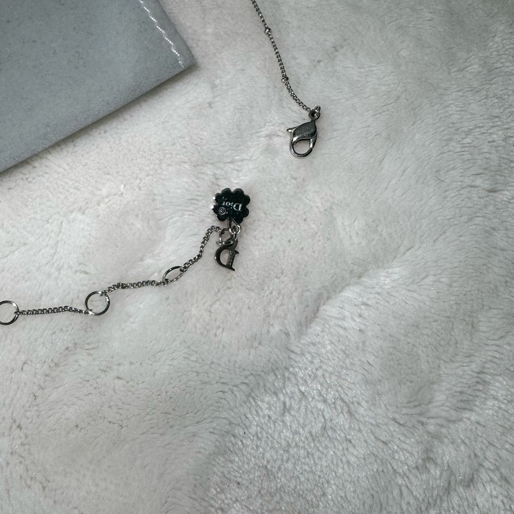 Dior Silver Heart-Link Necklace with Center D Charm - Picture 5 of 5